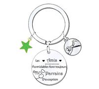 MNBVBV Cadeau Parrain Porte clé- Les amis formidables font toujours des parrains d'exceptioncadeau annonce grossesse parrain cadeau parrain bapteme cadeau parrain personnalisé Demande Futur Parrain