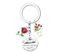 MNBVBV Porte clef Heureux Mariage Cadeau Félicitations d'Amour pour Couple Mariage Cadeau Saint Valentin Anniversaire
