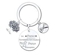 MNBVBV Porte clef Papy Cadeau - Des papas formidables font toujours des papy d'exception - Cadeau Papi Porte clef- Noël, Anniversaire Papy - Fête Grands-Pères - Annonce Futur Papy, Grand Père