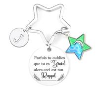 MNBVBV Porte-clés d'inspiration, Pendentif Porte-clés Argenté A-Z 26 Lettres Initiales Parfois Tu Oublies Que tu es Génial, Alors Ceci est Ton Rappel pour Fille,Sœur,L'amie et Mère.