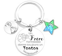 MNBVBV Porte-clés tonton exceptionnel - cadeau fête pour tonton baptême - annonce grossesse et naissance - porte clefs personnalisé oncle - cadeau tonton anniversaire Noël naissance tonton clé (1)