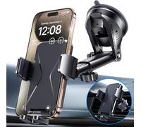 Mnbvc-Car Phone Holder [Upgrade Suction Cup & Stable Clip] Phone Mount For Car Windshield Dashboard Air Vent Universal Automotive Accessories Cell Phone Holder Fit For Most Iphone Android Smartphone