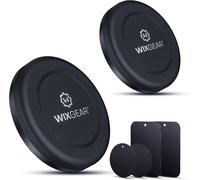 MNBVC-Universal Flat Stick On (2 Pack) Dashboard Magnetic Car Mount Holder for Cell Phones and Mini Tablets with Fast Swift-Snap Technology - Extra Slim