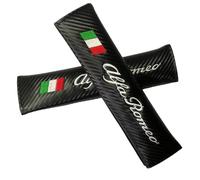 MNBVGHH 2 Pieces Voiture Protege Ceinture de Securit Coussin, pour Alfa Romeo 147 156 164 166 159 Mito Giulia Giulietta Stelvio Cuir PU Epaulieres De Ceinture De Securite,Doux Safety Confortable