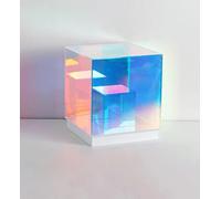 MNBVH Lampe de Table Acrylique Cube coloré, Lampe de Bureau Miroir Infini Cube Light Art Decor Corner Light, Lampe de Bureau carrée 3D, veilleuse Atmosphere(Size:15 * 15CM)