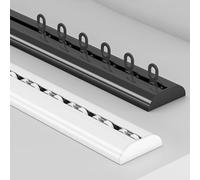 MNBVH Piste de Rideau de Plafond, Rail de Rideau en Aluminium, Noir, Blanc, Piste de Rideau coulissante de Service Lourd pour la Maison de Salle de Bain du Bureau Diviseur de Chambre de Salle de Bain