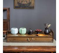 MNBVH Table de méditation pour autel spirituel, table Puja avec tiroir, parfaite pour les prières, la divination, l'adoration ou les meubles en bambou pour exposer des verres, des plantes et des