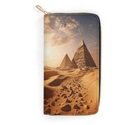 MNBVKL Portefeuille imprimé Pyramid Africa Desert - Grande capacité - Portefeuille de voyage pour femme - Portefeuille pour adulte - Blanc - 19,7 x 10,5 cm - Moderne, blanc, 19.7x10.5cm, Moderne