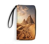 MNBVKL Portefeuille imprimé Pyramid Africa Desert - Grande capacité - Portefeuille de voyage pour femme - Portefeuille pour adulte - Blanc - 19,7 x 10,5 cm - Moderne, blanc, 19.7x10.5cm, Moderne