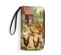 MNBVKL Portefeuille, poulet rôti poule ferme, portefeuille de voyage grande capacité, portefeuille de voyage pour femmes, portefeuille adulte, blanc, 19,7 x 10,5 cm, moderne, blanc, 19.7x10.5cm,