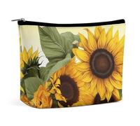 MNBVKL Trousse à cosmétiques, tournesols à imprimé floral, sac à maquillage portefeuille, sac à cosmétiques mignon, sac cosmétique à main, tournesols floraux, taille unique, Tournesols floraux, Taille