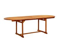 MNCVXAXG Table de salle à manger pour extérieur, en acacia massif | Extensible, plateau avec 2 panneaux extensibles, finition à l'huile, bois dur tropical, jardin, terrasse, patio