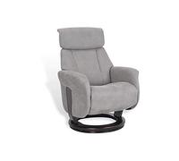 MND MY NEW DESIGN Athos : Fauteuil de Relaxation Manuel, Repose Pieds intégré - Tissus Microfibre Gris