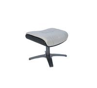 MND MY NEW DESIGN Vega : Repose Pieds - Pouf - Chêne Noir, Cuir Gris