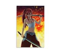 mndihceop Fairy Tail Poster Anime Erza Peinture décorative sur toile Art mural pour salon, chambre à coucher, art mural, impression d'image moderne, décoration de salle familiale, 30 x 45 cm