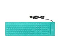 MNDPOAATY Clavier Pliable en Silicone, Clavier Filaire USB à 108 Touches étanche, Clavier Silencieux à Rouler avec Fermeture complète et Touches muettes pour Le Bureau, Les Voyages et l’usag (Verte)