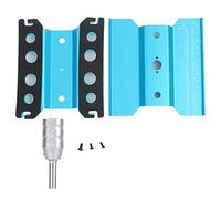 MNDPOAATY Station de réparation par Rotation pour Voiture RC 1/8 et 1/10, Support de Travail à Hauteur réglable avec Plateforme rotative verrouillable, Base à Pince en Caoutchouc Durable et (Bleue)