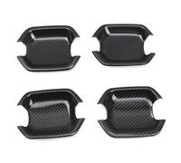 MNEUEQ Garniture Couvercle Bols Poignée Porte 4 Pièces Pour Mitsubishi Pour Pajero V80 V93 V95 V97 V98 2007 2008 2009 2010-2021(Carbon fiber style)