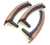 MNEUEQ Intérieur LHD - Poignée De Porte Intérieure Voiture Gauche Droite Avec Couvercle En Cuir, Ensemble D'assemblage Pour X5 X6 E70 E71 E72 2007 2008 2014 parties(LHD Red Brown)