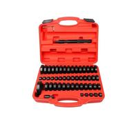 MNEVZX Presse à buselures Kit de démontage de Douilles, extracteur de roulements, kit de Joints de roulement de Roue de Transmission, 51 pièces Coffret Extraction de Roulement(Red)