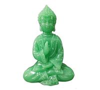 MNEVZX Statuette Decoration Statues décoratives Statue Artificielle Jade Pierre Ornement Thai Bouddha Sculpture Maison Jardin Décoration(LightGreen)