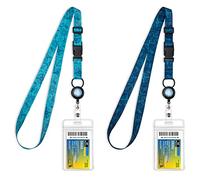 MNGARISTA Lot de 2 cordons de croisière réglables avec bobine rétractable, porte-badge étanche pour toutes les cartes de croisière, le monde sous-marin