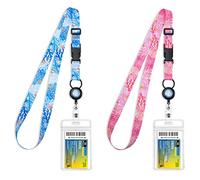 MNGARISTA Lot de 2 cordons de croisière réglables avec bobine rétractable, porte-badge étanche pour toutes les croisières, navires, cartes à clés, algues