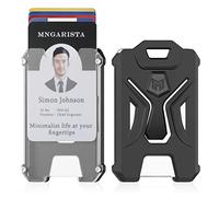 MNGARISTA Lot de 2 porte-badges robustes, porte-cartes d'identité vertical/polycarbonate, portefeuille porte-cartes de crédit pouvant contenir 5 cartes, noir