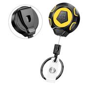 MNGARISTA Porte-clés rétractable renforcé avec clip ceinture, rétraction 283,5 g, cordon inox 80 cm, enrouleur de badge d'identification avec sangle de badge et anneau de clé