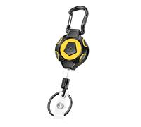 MNGARISTA Porte-clés rétractable renforcé, rétraction 283,5 g, cordon inox 80 cm, porte-badge mousqueton, enrouleur de badge avec sangle de badge et porte-clés