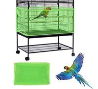 Mngren Housse de cage à oiseaux, extra large, universelle, attrape-semences, réglable pour perroquets, oiseaux, petits animaux, filet de surveillance, pour cages rondes carrées