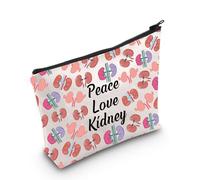 MNIGIU Sac à fermeture éclair pour néphrologie ou néphrologue, Sac à reins Peace Love, Sac à main multifonction étanche à fermeture éclair
