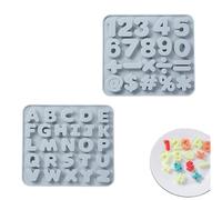 MniimaLuxe Lot de 2 moules en silicone avec lettres et chiffres A-Z et 0-9 3D Alphabet 3D, moules à couler en forme de lettres de l'alphabet