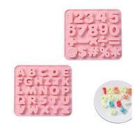 MniimaLuxe Lot de 2 moules en silicone avec lettres et chiffres A-Z et 0-9 3D Alphabet 3D, moules à couler en forme de lettres de l'alphabet