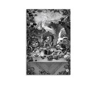 MNIJKDF Alice au pays des merveilles - Poster d'art noir et blanc - Peinture décorative sur toile - Pour salon, chambre à coucher - 30 x 45 cm