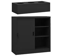 MNISDFL Armoire à outils verrouillable avec portes coulissantes et jardinière en acier anthracite