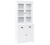 MNISDFL Armoire à outils verrouillable Étagère de rangement Vitrine Buffet avec 4 portes MDF Pin 80 x 40 x 180 cm