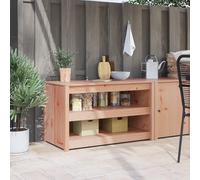 MNISDFL Armoire de cuisine d'extérieur 106 x 55 x 64 cm en bois massif Douglas avec deux étagères, armoire de rangement robuste pour ustensiles de cuisine, design minimaliste, résistante aux