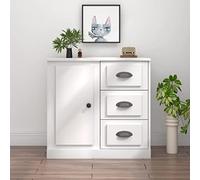 MNISDFL Armoires buffet multi-usages en matériau dérivé du bois Blanc 70 x 35,5 x 67,5 cm
