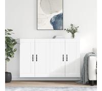 MNISDFL Armoires murales 2 pcs Blanc en Bois d'ingénierie, Armoire de Rangement Suspendue avec Grand Espace pour Organiser Vos Objets Quotidiens, étagère décorative fixée au Mur