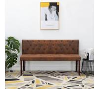MNISDFL Banc de 148,5 cm, marron, aspect daim, convient pour chambre à coucher, salle de bain, salon