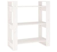 MNISDFL Bibliothèque en Pin Massif Blanc 80x35x91 cm Étagère et Cloison | Meuble polyvalent, cloison sans dos, rangement spacieux, bois robuste, fixation murale incluse