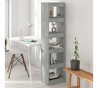 MNISDFL Bibliothèque murale buffet / séparateur de pièce, gris béton, 40 x 30 x 166 cm