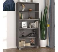 MNISDFL Buffet HAMAR en Bois Massif de pin Gris Clair, Meuble de Salon avec étagères Ouvertes, Cadre Robuste et Stable, Grand Espace de Rangement pour Organiser Votre intérieur