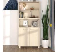 MNISDFL Buffet HAMAR en Bois Massif de pin Marron Miel avec étagères Ouvertes et Compartiments derrière Les Portes, Grand Espace de Rangement, Cadre Robuste et Stable