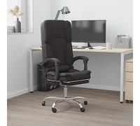 MNISDFL Chaise de bureau ergonomique - Avec fonction massage - En cuir synthétique - Noir