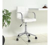 MNISDFL Chaise de bureau ergonomique pivotante en cuir synthétique Blanc