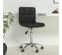 MNISDFL Chaise de bureau pivotante en cuir synthétique Noir