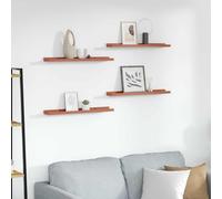 MNISDFL Étagère Murale 4 pcs Rouge 60 x 9 x 3 cm en Bois d'ingénierie, Design Modulable pour Salon, Chambre ou Bureau, Rangement et Décoration Mural