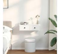 MNISDFL Étagère Murale Blanche avec tiroirs en Bois d'ingénierie, 60x28x15 cm, Armoire de Rangement Flottante pour Salon, Chambre, Affichage de Photos et décorations